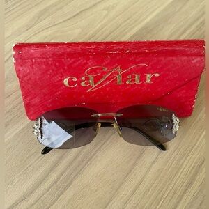 Caviar Women's Sunglasses with Black and Silver Frame